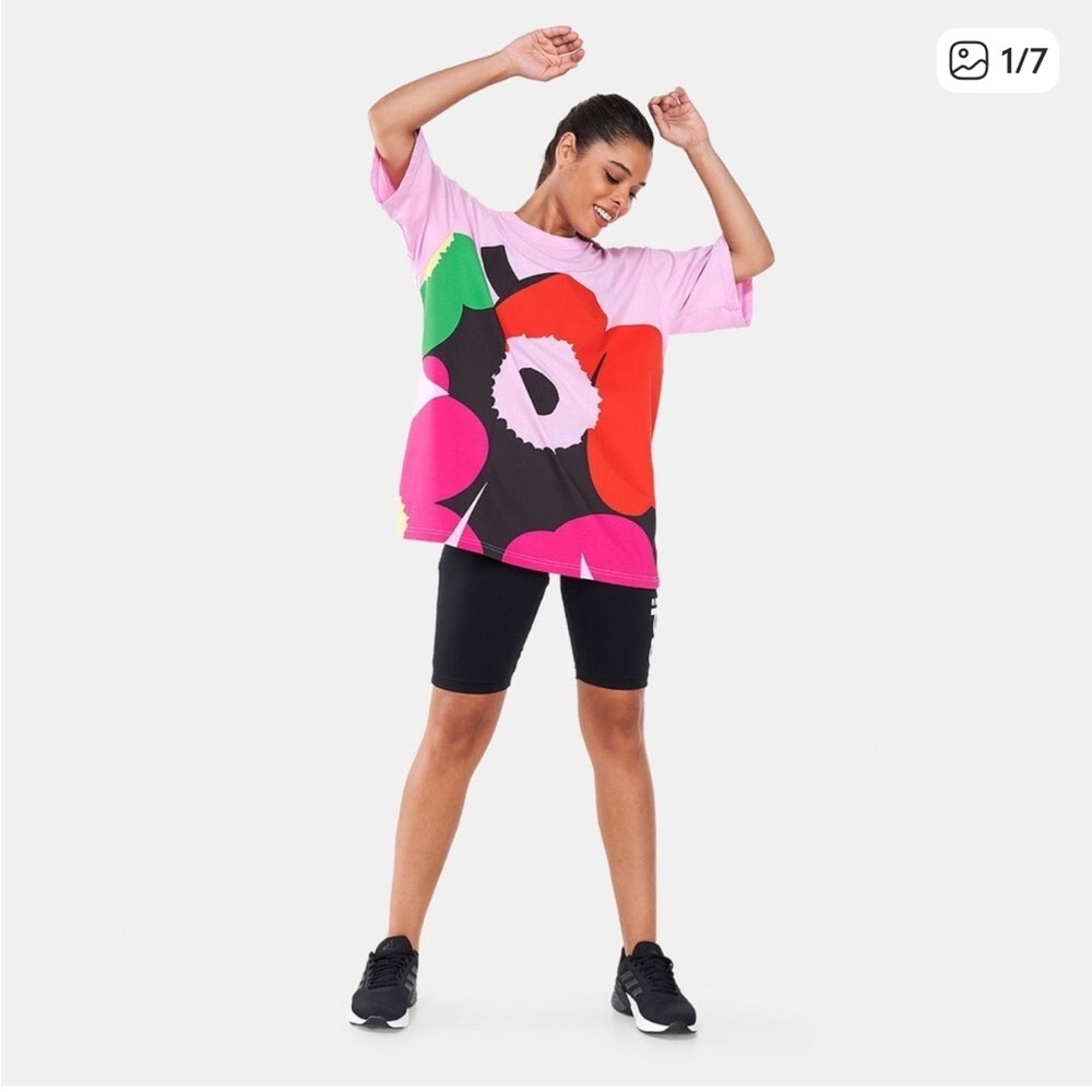 Adidas | X Marimekko Graphic Women Sportswear T-Shirt Frost Pink